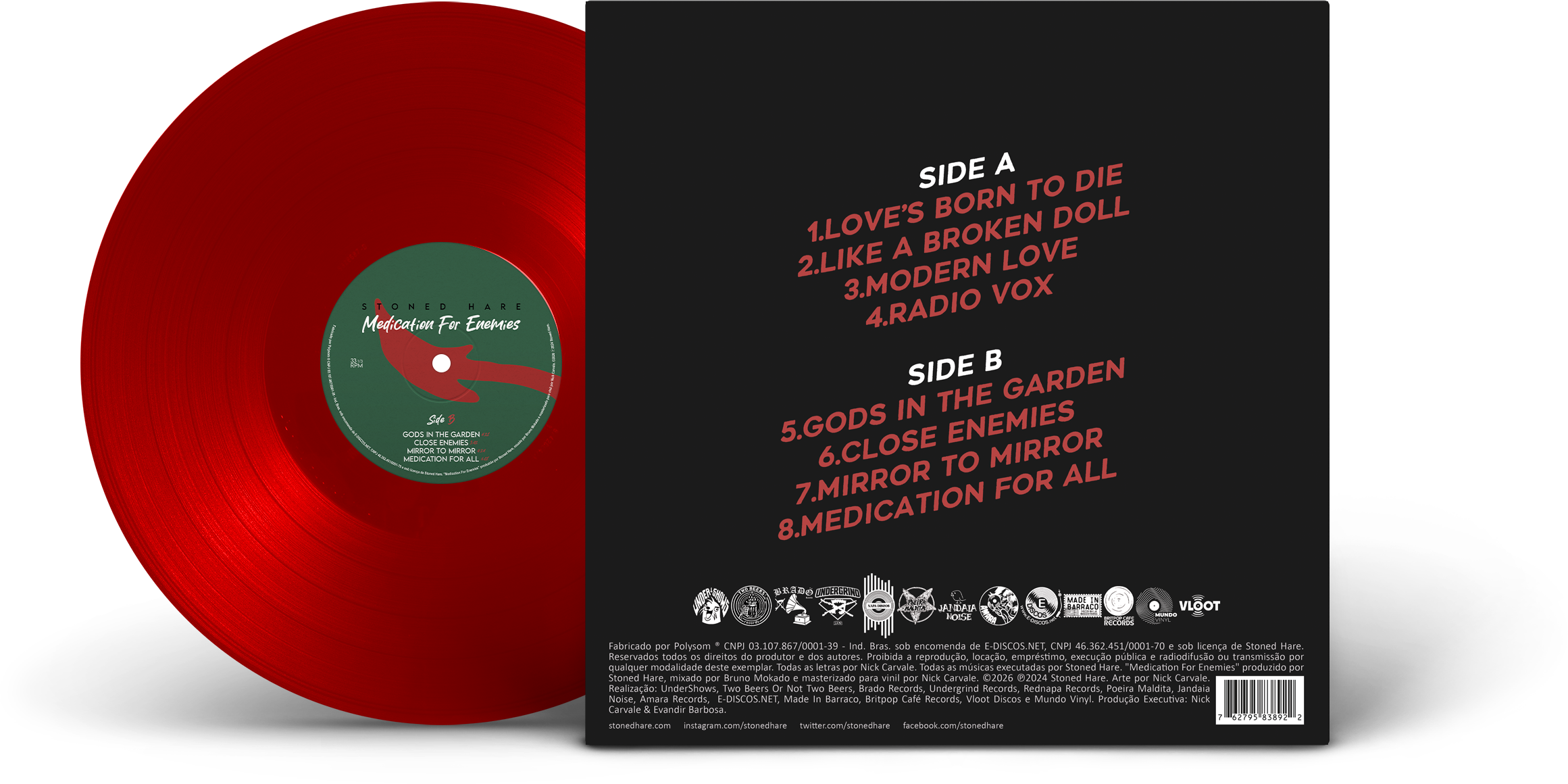 PRÉ-VENDA - Medication For Enemies Vinil 12" Vermelho - Edição Limitada - Imagem 2